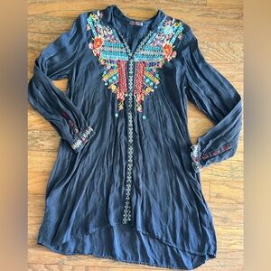 Johnny Was Embroidered Shirt Dress size L